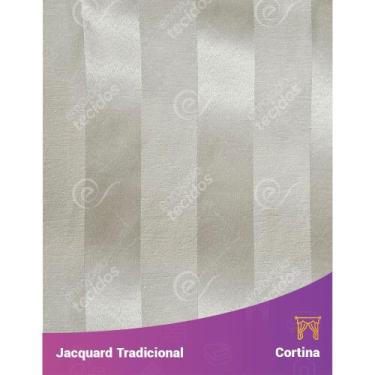 Imagem de Cortina Para Varão Em Jacquard Listrado Tradicional Bege Marfim - 1,80