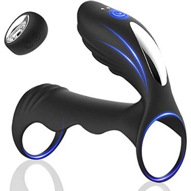 Imagem de brinquedos sexuais para casal Anel com Vibrador e Massageador sexy toyse masculino anel peniano capa peniana extensora