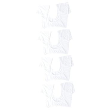 Imagem de Balacoo 4 Pcs Manga Curta Axila Escudos Nas Axilas Colete De Suor Para Colete Feminino Protetores De Axila Suados Escudos De Axila Vestido Suor Capa De Suor Branco Senhorita