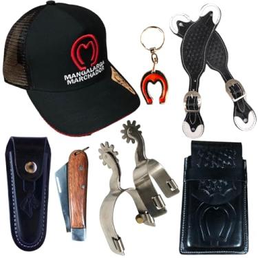 Imagem de Kit Country Boné Farm Bulls Esporas QM Correias QM Bainha e Canivete (preto)