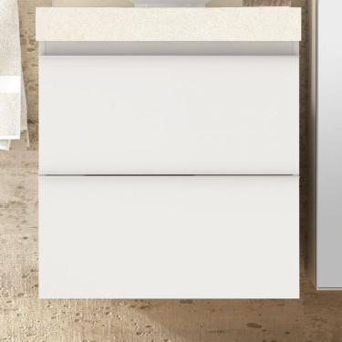 Imagem de Gabinete para Banheiro Suspenso 60cm sem Lavatório Bumi Branco/Branco