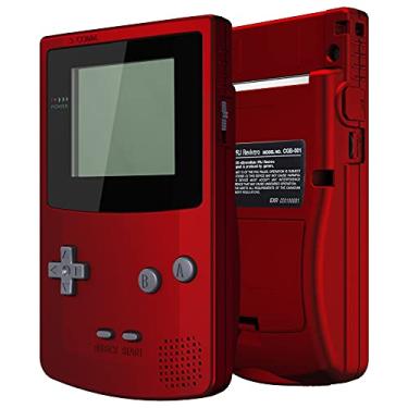 Imagem de Capa de reposição completa IPS Ready Upgrade eXtremeRate Scarlet Red com botões para Gameboy Color – Adequado para GBC OSD IPS e IPS regular e LCD padrão – Console e tela IPS não incluídos