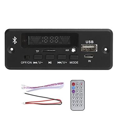Imagem de MUNEFE Módulo de áudio de placa decodificadora, módulo de placa decodificadora MP3 Bluetooth universal, módulo receptor de áudio amplificador para comutação de música (preto)