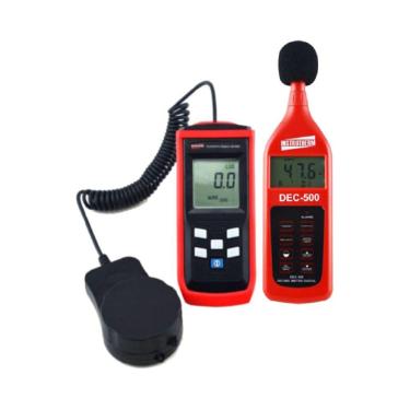 Imagem de Kit Luxímetro Digital Luz 50 Leituras Ld-400 Sonômetro 30 A 130Db Leq Dec-500 Portátil Instrutherm Certificado