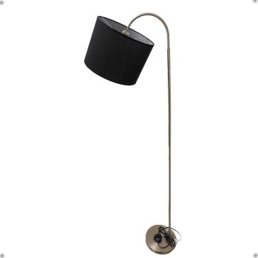 Imagem de Luminária De Piso Verona Haste Níquel Cúpula Preta Sala G20