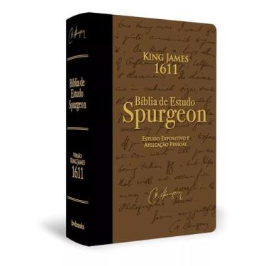 Imagem de Bíblia De Estudo Spurgeon King James 1611 Capa Luxo Marrom E Preta - B