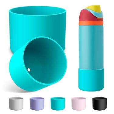 Imagem de 2 peças de capa de silicone para garrafa de água Owala 680 ml, capa protetora antiderrapante Alwenid para garrafas de água de aço inoxidável FreeSip, Twist e Flip (azul)