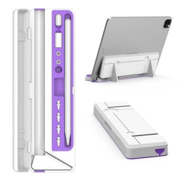 Imagem de Laviitp Capa para Apple Pencil com suporte para tablet: caixa de armazenamento multifuncional para iPencil 2ª geração, capa de acessórios para iPad Pen 1ª geração, estojo de transporte protetor