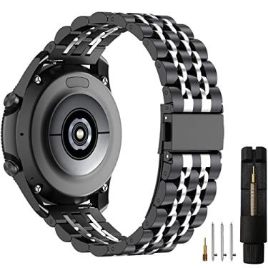 Imagem de EZMVZKU Pulseiras de 22 mm compatíveis com Galaxy Watch 3 de 45 mm/Gear S3, pulseiras de metal de aço inoxidável de ajuste rápido para Garmin Venu 3/2/Forerunner 265/745/Amazfit GTR4/3/2/huawei watch