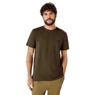 Imagem de Camiseta Básica Hering Masculina World Com Bordado Verde Escuro-Masculino