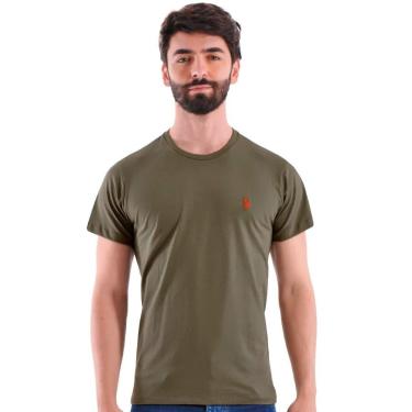 Imagem de Camiseta Ralph Lauren Masculina Custom Fit Verde Militar-Masculino