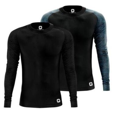 Imagem de Kit 2 Camisetas Térmicas Proteção Uv Solar Masculina Segunda Pele-Masculino