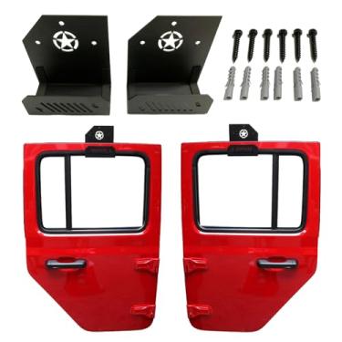 Imagem de Porta Hangers, suporte de armazenamento para porta de serviço pesado para Jeep Wrangler JK JKU TJ JL JLU YJ, pacote com 2