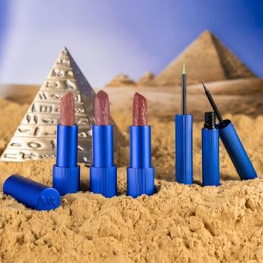 Imagem de Whats Up Beauty - Egyptian Queen Collection (3 Lipsticks & 2 Liquid Eyeliners) Clean Cruelty Free Vegan Lip Eye Makeup