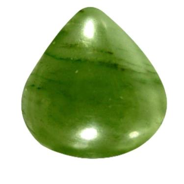 Imagem de Pedra preciosa natural serpentina com corte cabochão de pera 6,82 ct (14 x 14 mm) verde-oliva não aquecida