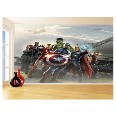 Imagem de Papel De Parede Heróis Vingadores Equipe Céu 3,5M Nhma279