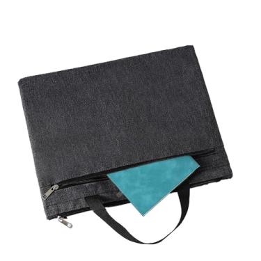 Imagem de Qcwwy Bolsa Organizadora Portátil para Documentos A4, Pasta à Prova D'água com Zíper, Bolsa para Arquivos à Prova D'água Cinza, 38 cm x 30 cm x 2 cm
