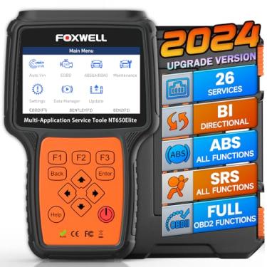 Imagem de FOXWELL Scanner de carro NT650 Elite para diagnóstico ABS, Airbag/SRS, motor – ferramenta de digitalização de diagnóstico com luz de óleo/EPB/ABS Bleeding/TPMS/SAS, atualização vitalícia