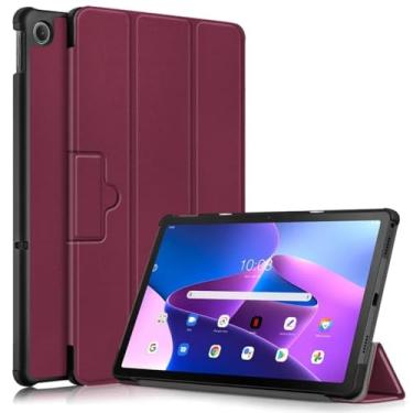 Imagem de Capa para Lenovo Tab K10 Pro tb223fc tb226xc capa de couro dobrável magnético para tablet Lenovo Tab K10 Pro 10,6 polegadas (vinho, para Lenovo Tab K10 Pro)