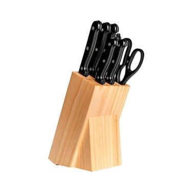 Imagem de Conjunto de Facas 8 Peças Com Cepo Daily - Madeira Brinox