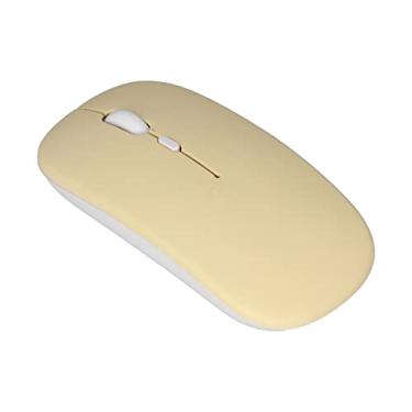 Imagem de Mouse de Computador Sem Fio, Mouse Sem Fio Silencioso Recarregável Ergonômico 2.4G de Modo Duplo para Laptop (Amarelo)