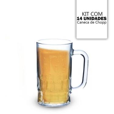 Imagem de Kit Com 14 Canecas De Vidro Chopp Cerveja Bar Restaurante Padaria 360 