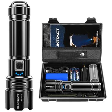 Imagem de Sunitact Lanterna Led Recarregável, Lanterna Tatica Militar 10000 Lumens XHP70.2 Lanterna a Pilha, USB Lanternas Taticas Super Potentes Led Recarregavel, Ideal para Camping, Pesca e Emergências
