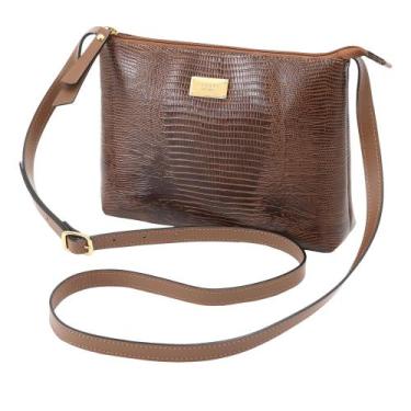 Imagem de Bolsa De Couro Legítimo Feminina Transversal Mariart 2190, Azul, M, Tr