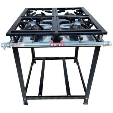 Imagem de Fogão Industrial de Piso 4 Bocas Alta Pressão 30x30cm Itafaz - Itabrás