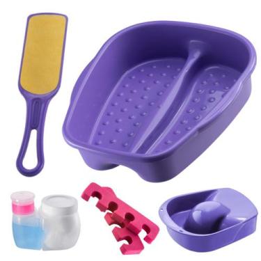 Imagem de Kit Manicure Pedicure Completo Tigela mão + Bacia Pés + Lixa + Separad