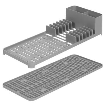 Imagem de Escorredor De Louças Com Tapete De Copo Slim Single Cinza - Brinox