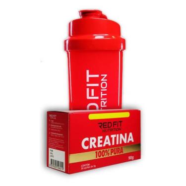 Imagem de Creatina Sachê 90g Shaker Vermelha 600ml - 100% Pura Importada - Red F