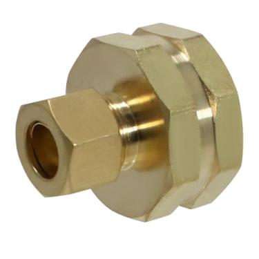 Imagem de 1 peça XFITTING 3/8" OD Compressão x 3/4" FHT Adaptador fêmea rosca mangueira de jardim, latão sem chumbo, 1 pacote