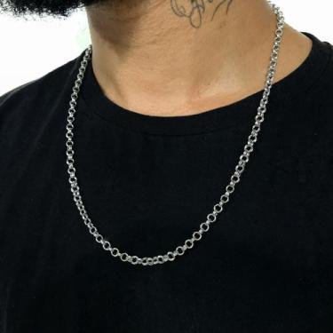 Imagem de Corrente Cordão Masculino Elo Portugues 5mm Aço Inoxidavel - Alra, Pra