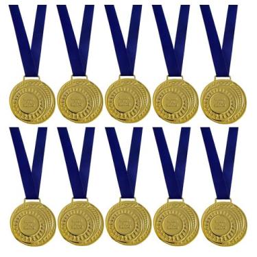 Imagem de Kit 10 Medalhas Honra ao Mérito Ouro Prata Bronze Aço 3,6cm - CRESPAR,