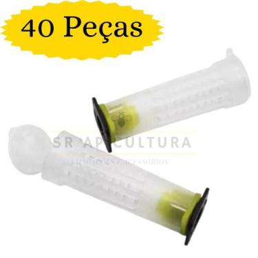 Imagem de Gaiola Tubo Completa Kit 40 Unidades Criar Rainha Apicultura - SR APIC