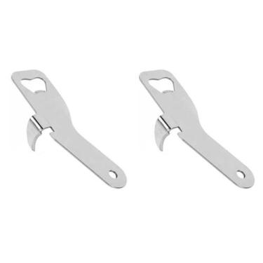 Imagem de Kit 2 Abridor de Lata e Garrafa Aço Inox Resistente Grande - Euroquadr