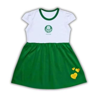 Imagem de Vestido Infantil Palmeiras Canelado Torcida Baby, Tam 2