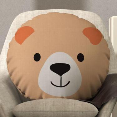 Imagem de Almofada Redonda Avulsa Cheia Infantil Bichinhos 45cm x 45cm - Enchime