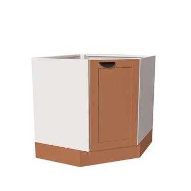 Imagem de Balcão de Canto Oblíquo sem Tampo Arizona Cabecasa Madeiramadeira Branco/Terracota