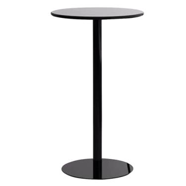 Imagem de Mesa de bar de metal preto, mesa de bar redonda alta para espaços estreitos, balcão de 72 cm H mesa de jantar para sala de jantar, sala de estar