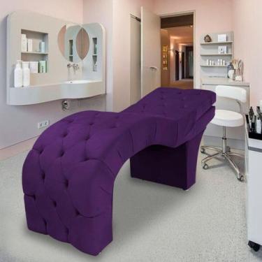 Imagem de Maca Estética Estofada Reclinável Ergonômica Veludo Vanessa - Black Ho