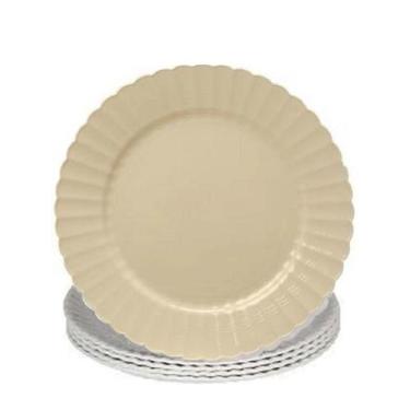 Imagem de Prato Raso Redondo Plástico Duro Resistente Festas 19cm - Bw Boutique