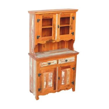 Imagem de Armário Guarda Comida Rustico 4 Portas 2 Gavetas Madeira Demolição Pát