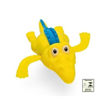 Imagem de Animais Nadadores a Corda Jacare Amarelo Art Brink Brinquedo Infantil 