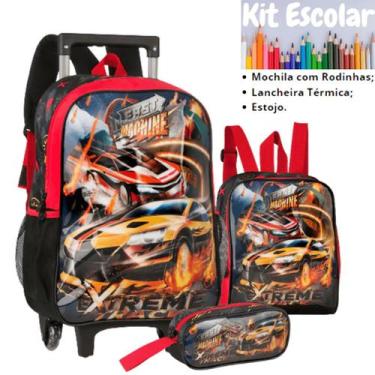 Imagem de Kit Escolar Fast Machine Mochila Lancheira Térmica e Estojo - Clio