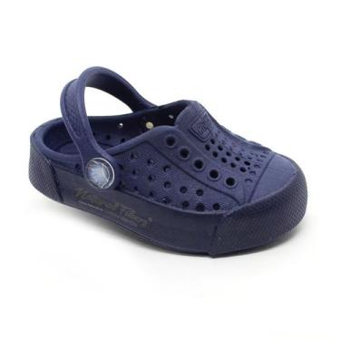 Imagem de Sandália Babuche Infantil Plugt Menino Fibra Natural Marinho, 29/30