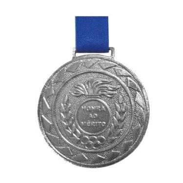 Imagem de Kit com 20 Medalhas de Prata M60 Honra ao Mérito C/Fita Azul - Crespar