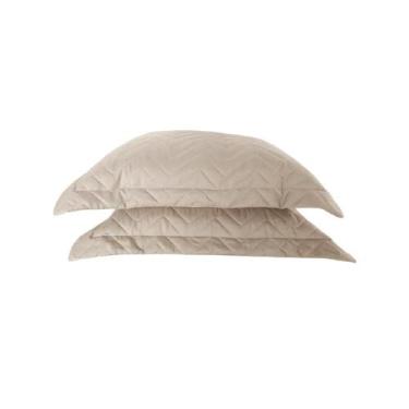 Imagem de Par de Capa Porta Travesseiro Matelado Microfibra com Abas Cama Posta 
