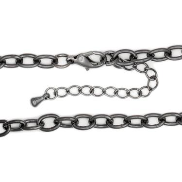 Imagem de Colar de corrente de metal Bella Artiste Blue Moon 45,7 cm, 1/pacote, níquel preto